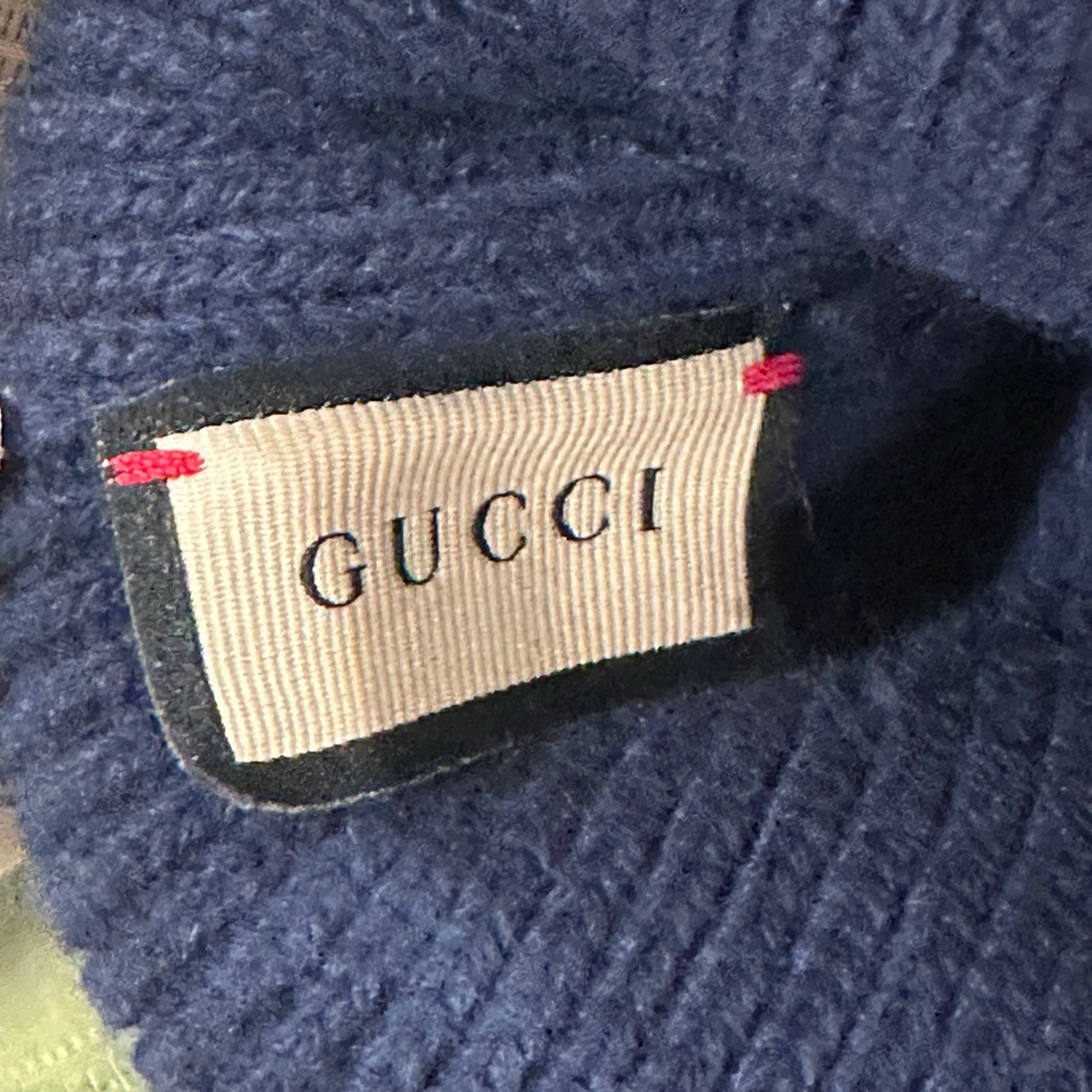 💯😍🆕Authentic 2024 UNISEX GUCCI Logo Patch Ribbed Knit Wool Beanie - Picture 7 of 15